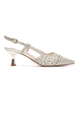 WOVEN LATTICE SLINGBACK HEEL-LT-GOLD