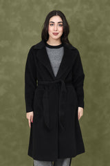 WOOL-BLEND TRENCH COAT-BLACK