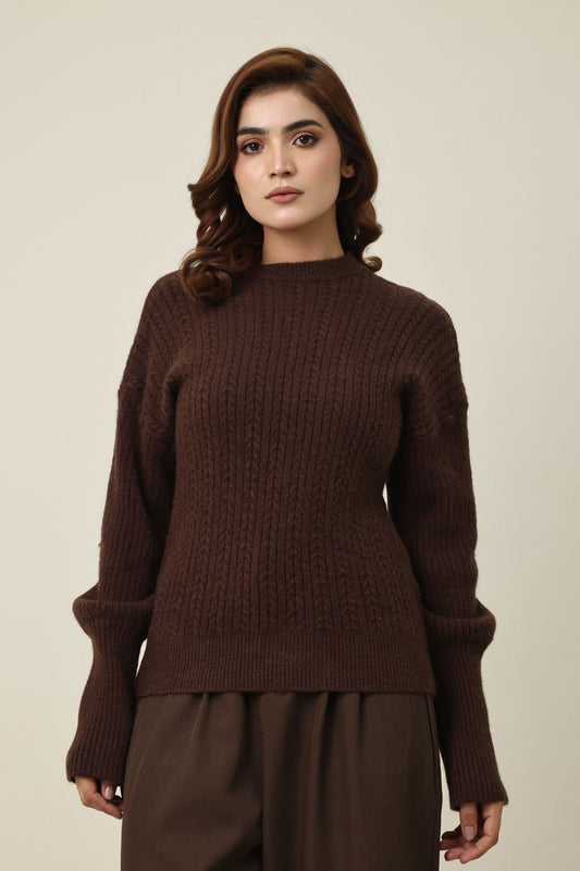 GENTLE THREADS SWEATER-COFFEE
