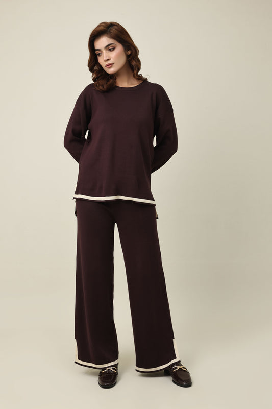 COZY KNIT CO-ORD SET-COFFEE