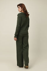 CREST LOUNGE CO ORD SET-OLIVE