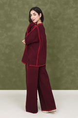 VERSALAYER CASUAL CO-ORD SET-MAROON