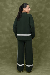 STYLE-DRIVEN KNIT CO-ORD SET-GREEN