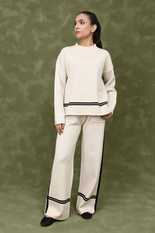 STYLE-DRIVEN KNIT CO-ORD SET-BEIGE