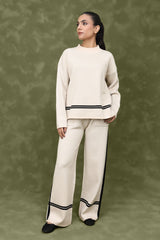 STYLE-DRIVEN KNIT CO-ORD SET-BEIGE