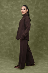 TURTLENECK KNITWEAR ENSEMBLE-COFFEE