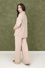 TURTLENECK KNITWEAR ENSEMBLE-BEIGE