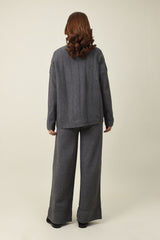 STRETCH STRIPE CO-ORD SET-GREY