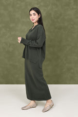 SOFT HEAVEN CO-ORD SET-DK/GREEN