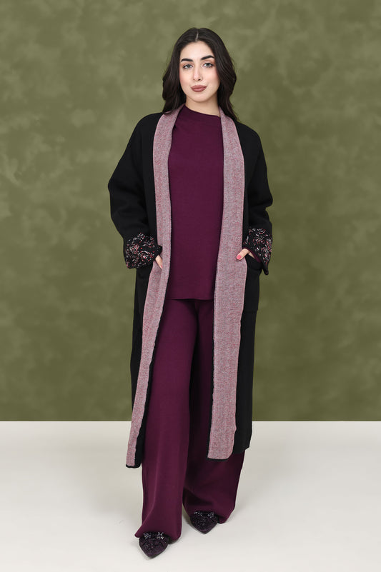 ORNATE EASE SWEATER-BLACK