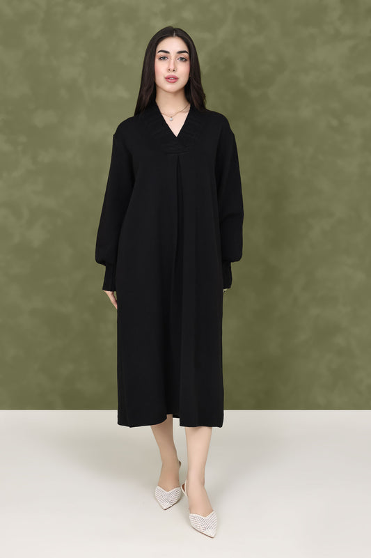 NIGHT VERSE LONG SWEATER-BLACK