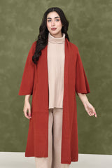 RUST CLOUD LONG SWEATER-BRICK/RED