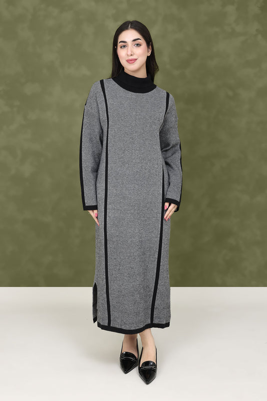 MODESTY LONG SWEATER-BLACK