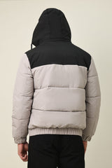 ALPINE BLOCK PUFFER JACKET-BEIGE/BLACK