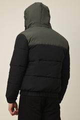 ALPINE BLOCK PUFFER JACKET-BLACK/GREEN