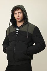 ALPINE BLOCK PUFFER JACKET-BLACK/GREEN