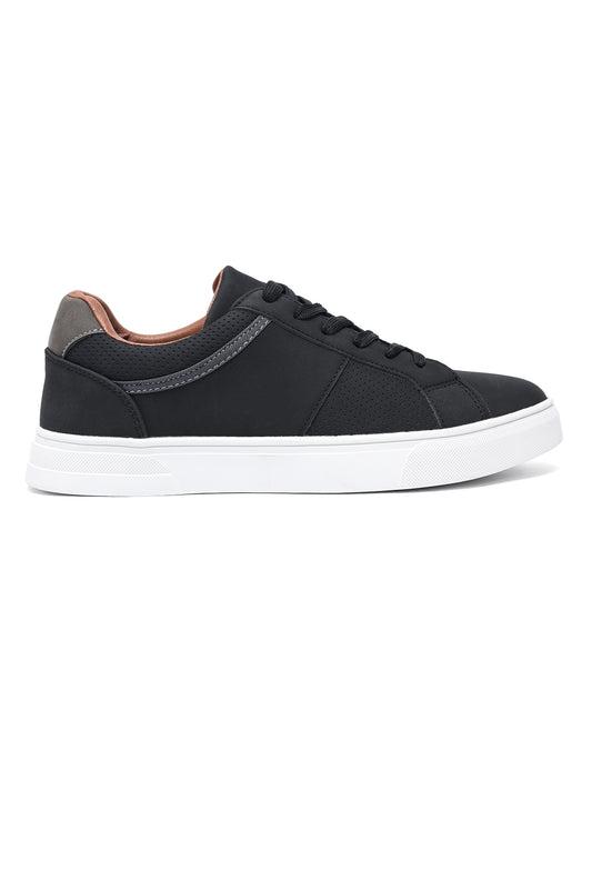 CASUAL LACE-UP SNEAKERS-BLACK