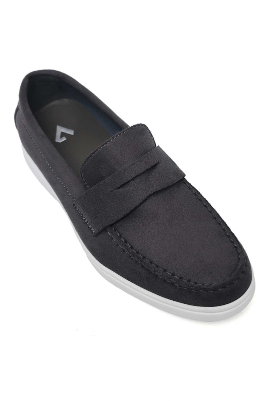 CLASSIC SUEDE PENNY LOAFERS-GREY