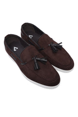 CLASSIC SUEDE SLIP-ON LOAFERS-COFFEE