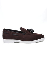 CLASSIC SUEDE SLIP-ON LOAFERS-COFFEE