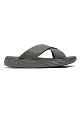 EVERYDAY CROSSOVER STRAP SLIDES-OLIVE