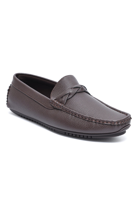 PORTOFINO BRAIDED DRIVING MOCCASIN-COFFEE