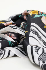 ROSE REVERIE SCARF-BLACK