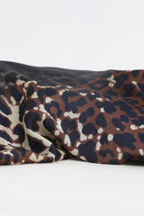 FLORA CHIFFON SCARF-BLACK-BROWN