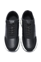 LAYERED RUNNER SNEAKER-BLACK