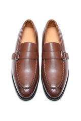 PREMIER BUCKLE APRON LOAFER-BROWN