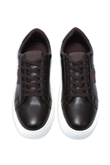 Men’s Low-Top Casual Sneakers-COFFEE