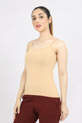 ESSENTIAL SPEGHETTI STRAP CAMI-BEIGE