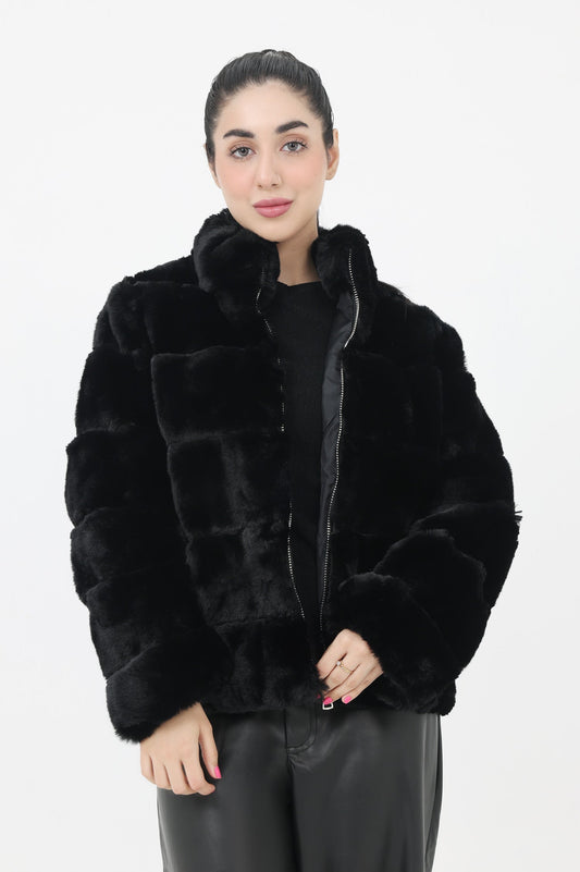 FUR JACKET-BLACK