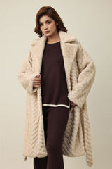 FUR EMBRACE COAT-BEIGE