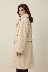FUR EMBRACE COAT-BEIGE