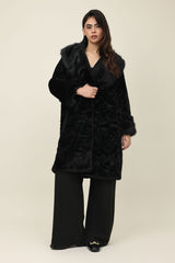 GLACIER RISE FUR COAT-BLACK
