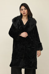 GLACIER RISE FUR COAT-BLACK