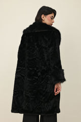 GLACIER RISE FUR COAT-BLACK