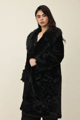 GLACIER RISE FUR COAT-BLACK