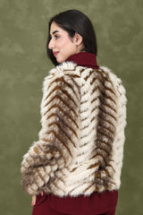 SAVAGE GRACE FUR JACKET-BROWN