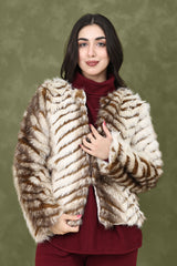 SAVAGE GRACE FUR JACKET-BROWN