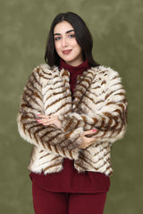 SAVAGE GRACE FUR JACKET-BROWN