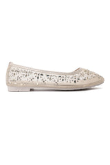 SPARKLE BLOOM FLAT-BEIGE