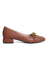 MAJESTIC LOOP HEEL PUMP-BROWN