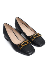 MAJESTIC LOOP HEEL PUMP-BLACK