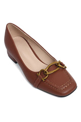 MAJESTIC LOOP HEEL PUMP-BROWN