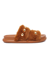 FLUFFCORE FUR SLIDE-BROWN