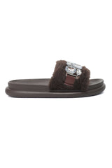 CUSHIONED GEM WALK SLIDE-COFFEE