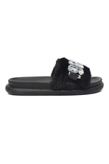 CUSHIONED GEM WALK SLIDE-BLACK
