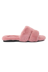 SERENE X-SHAPE FUR SLIDE-PINK